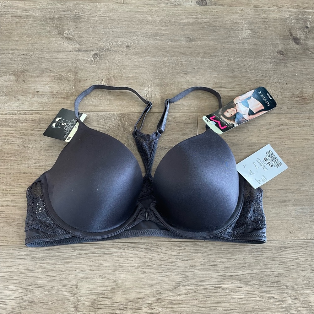 Women's Lace Trim Bra - Grey